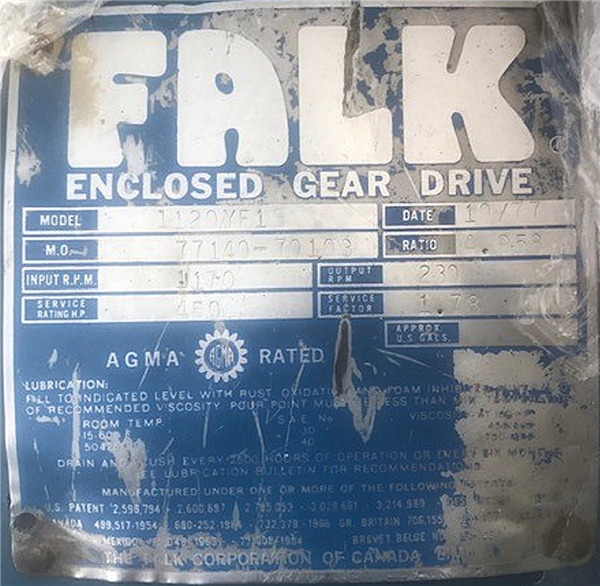 Falk Model 1120yf1s Gear Reducer)